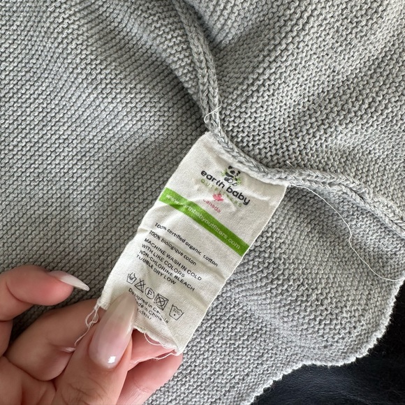 Earth Baby 12-18M Knit Some Bunny Loves You Organic Cotton Cardigan Sweater - Picture 4 of 5